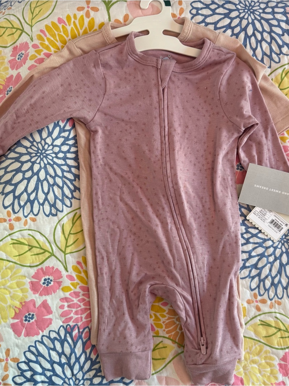 NWT cloud island 0-3 month pajamas 2 pack rompers
